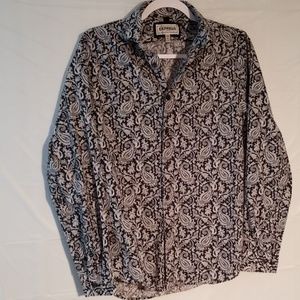Express Women's Fitted Paisley Button up  Small